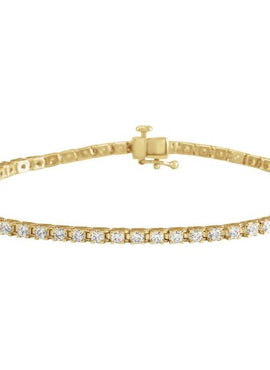 14K Yellow Gold 1 CTW Natural Diamond Line 7 1/4