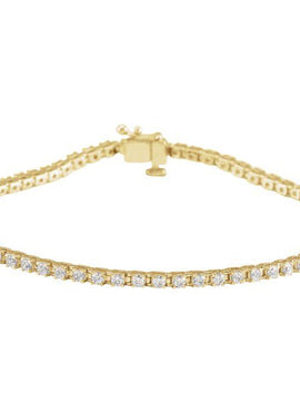 14K Yellow Gold 1 CTW Natural Diamond Line 7 1/4