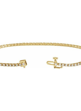 14K Yellow Gold 1 CTW Natural Diamond Line 7 1/4