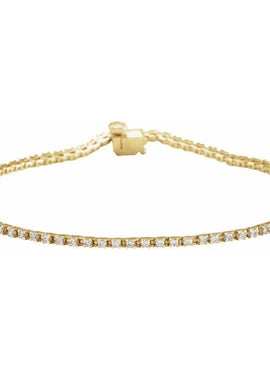 14K Yellow Gold 1 CTW Natural Diamond Line 7 1/4