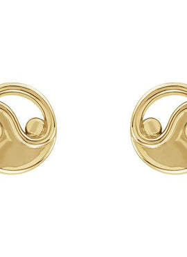 14K Rose Gold Yin Yang Earrings