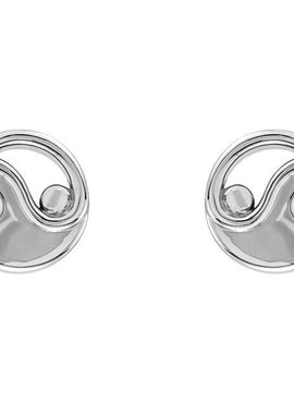14K Rose Gold Yin Yang Earrings