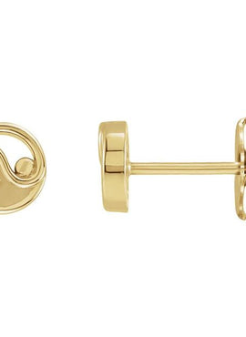 14K Rose Gold Yin Yang Earrings