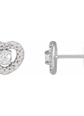 14K Yellow Gold 1/3 CTW Natural Diamond Heart Earrings