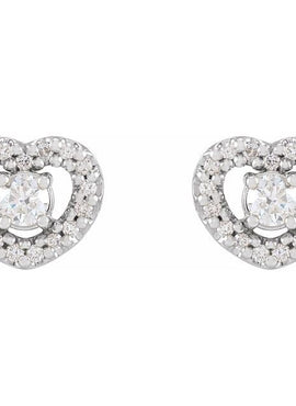 14K Yellow Gold 1/3 CTW Natural Diamond Heart Earrings