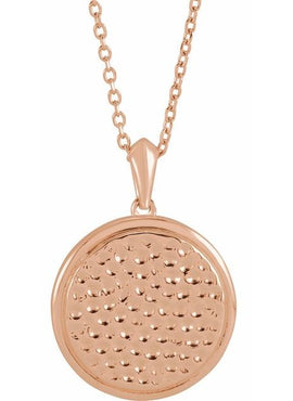 Sterling Silver 21.37x15 mm Beaded Disc Pendant