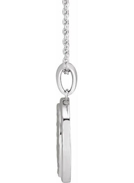 Sterling Silver 21.37x15 mm Beaded Disc Pendant