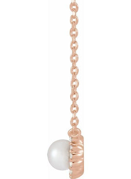 Sterling Silver Cultured White Akoya Pearl .06 CTW Natural Diamond Halo-Style 16
