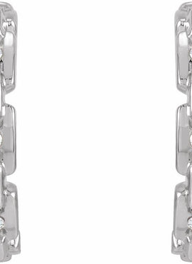 14K Yellow Gold .04 CTW Natural Diamond Chain Link 12.5 mm Huggies
