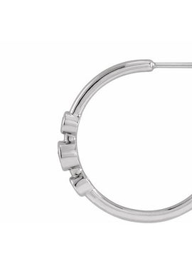 14K Rose Gold Natural Ruby & Natural Pink Sapphire Bezel-Set Hoop Earrings