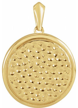 Sterling Silver 21.37x15 mm Beaded Disc Pendant