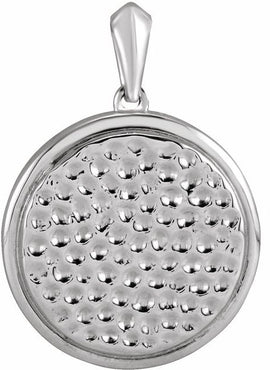 Sterling Silver 21.37x15 mm Beaded Disc Pendant