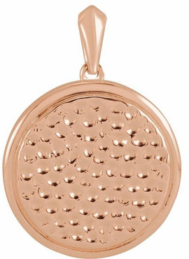 Sterling Silver 21.37x15 mm Beaded Disc Pendant