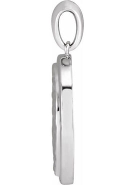 Sterling Silver 21.37x15 mm Beaded Disc Pendant