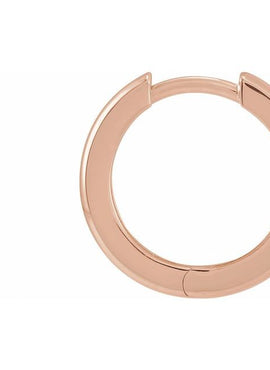 14K White Gold 9.5 mm Hinged Hoop Earrings
