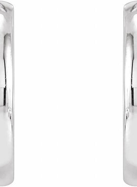 14K White Gold 9.5 mm Hinged Hoop Earrings