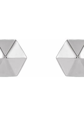 14K Rose Gold Hexagon Earrings