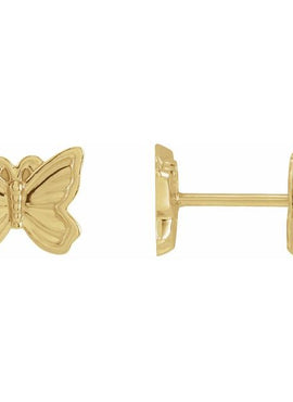 14K White Gold Petite Butterfly Earrings