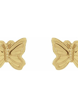 14K White Gold Petite Butterfly Earrings