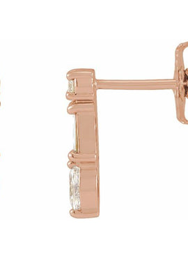 14K Yellow Gold 1/4 CTW Natural Diamond Multi-Shape Bar Earrings