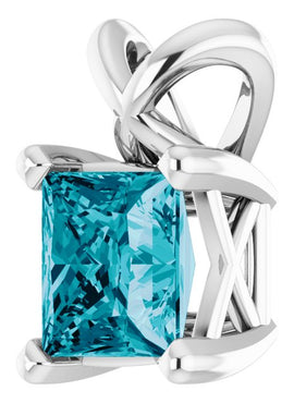 Sterling Silver 5 mm Round Natural London Blue Topaz Pendant