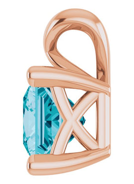 Sterling Silver 5 mm Round Natural London Blue Topaz Pendant