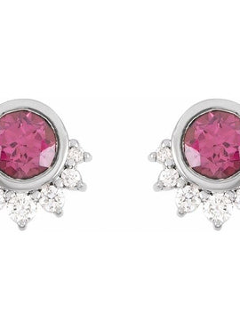 Platinum Natural Tanzanite & .08 CTW Natural Diamond Earrings
