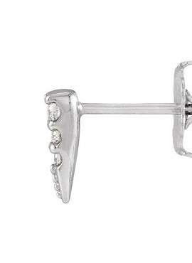14K White Gold .07 CTW Natural Diamond Spike Earrings