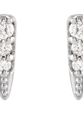 14K White Gold .07 CTW Natural Diamond Spike Earrings