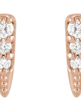14K White Gold .07 CTW Natural Diamond Spike Earrings
