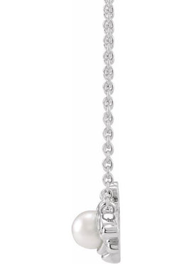14K Rose Gold Cultured White Akoya Pearl Bee 16