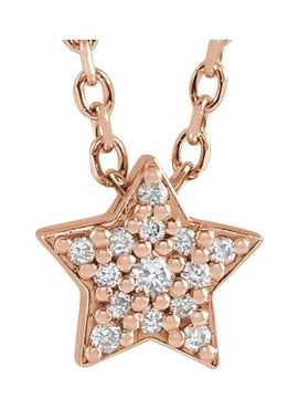 Sterling Silver .04 CTW Natural Diamond Star Pendant