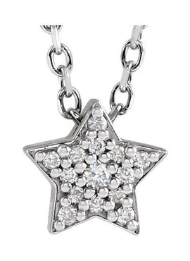 Sterling Silver .04 CTW Natural Diamond Star Pendant