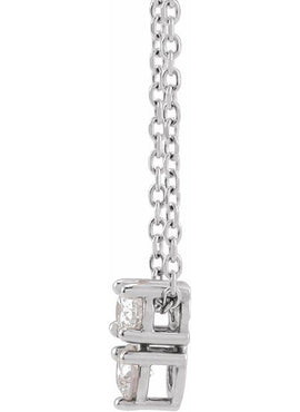 14K Rose Gold 1/4 CTW Natural Diamond Two-Stone Slide Pendant