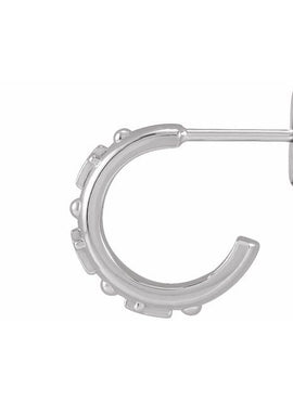 Sterling Silver Rosary Hoop Earrings