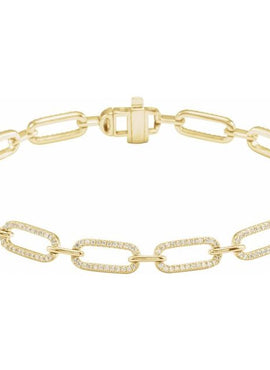 14K Yellow Gold 9/10 CTW Natural Diamond Link 7