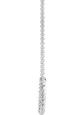 14K White Gold 14.2 mm Rope Circle 18