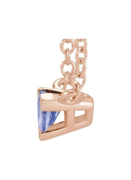 14K Rose Gold Natural Tanzanite Solitaire 16