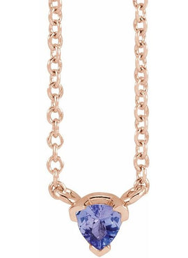 14K Rose Gold Natural Tanzanite Solitaire 16
