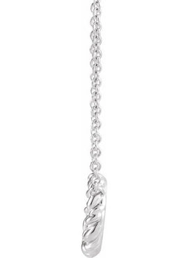 14K White Gold 14.2 mm Rope Circle 18