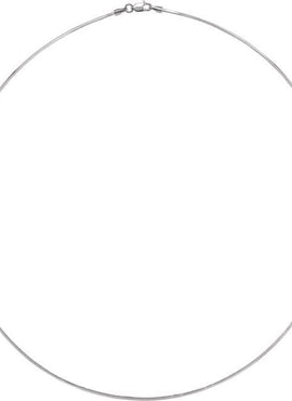 14K White Gold 1 mm Square Snake 16