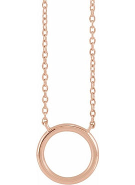 14K Rose Gold Circle 18