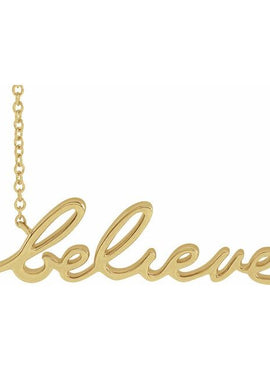 14K White Gold Believe 16