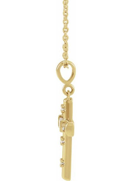 Platinum 1/8 CTW Natural Diamond Cross Pendant
