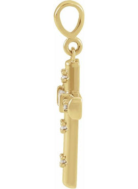 Platinum 1/8 CTW Natural Diamond Cross Pendant