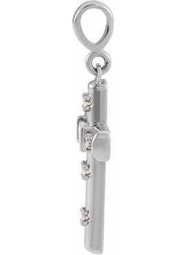 Platinum 1/8 CTW Natural Diamond Cross Pendant