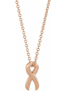 14K Rose Gold 10.82x5.01 mm Survivor Ribbon Slide Pendant