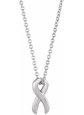 14K Rose Gold 10.82x5.01 mm Survivor Ribbon Slide Pendant