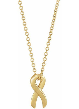 14K Rose Gold 10.82x5.01 mm Survivor Ribbon Slide Pendant