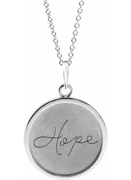 Sterling Silver Live Engraved Disc 16-18